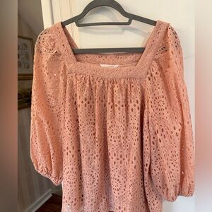 Lauren Conrad Square Neck Lace Top M